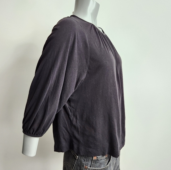 Everlane The Air Poet Black 3/4 Sleeve Crewneck Tee Shirt Size S - Picture 5 of 12